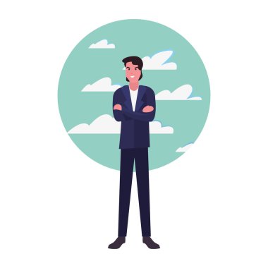 adam avatar karakter gökyüzü arka plan