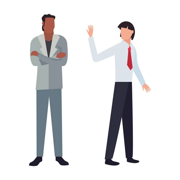 Two men avatars on white background — Stock Vector