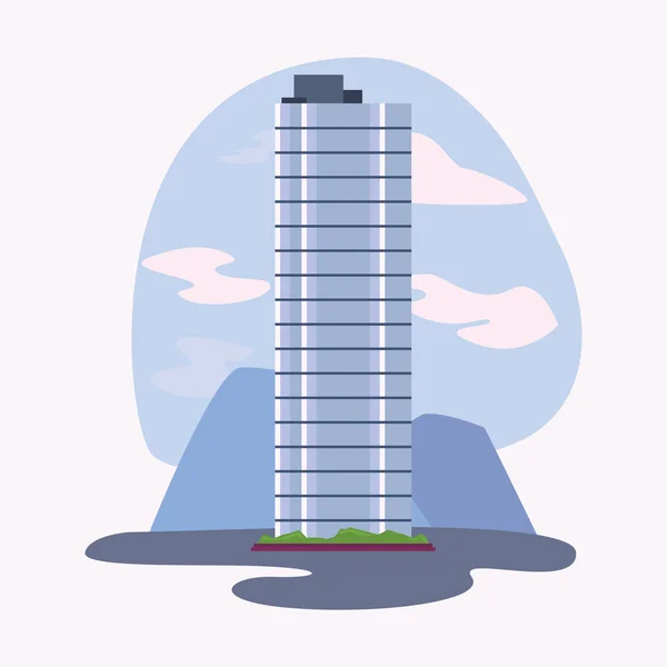 Rascacielos urbano futurista edificio escena — Vector de stock