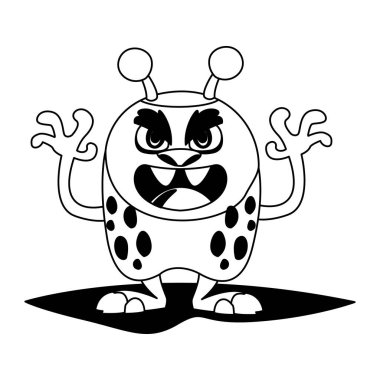 boynuzları komik karakter ile komik canavar