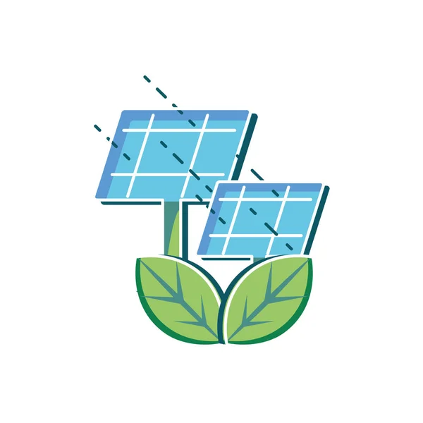 太阳能电池板和可持续性设计 — 图库矢量图片