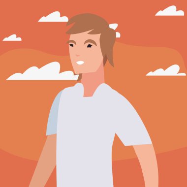 adam portre karakter dış simge vektör ilustration