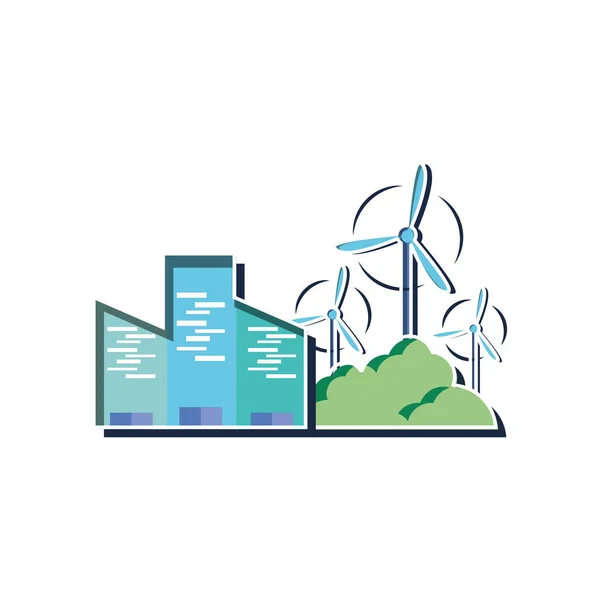 Isolerad vindkvarn och hållbarhets design — Stock vektor