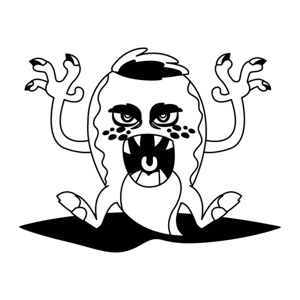 有趣的怪物漫画人物头像 — 图库矢量图片