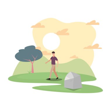 parkta açık adam karakteri