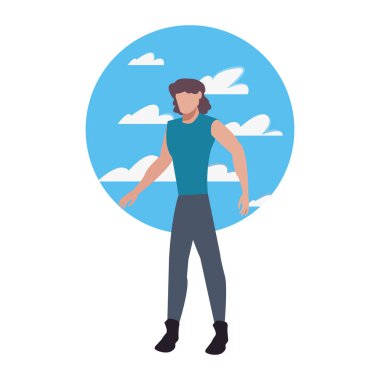 adam avatar karakter gökyüzü arka plan