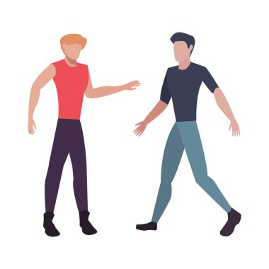 beyaz arka plan üzerinde iki erkek avatarları