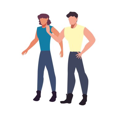 beyaz arka plan üzerinde iki erkek avatarları