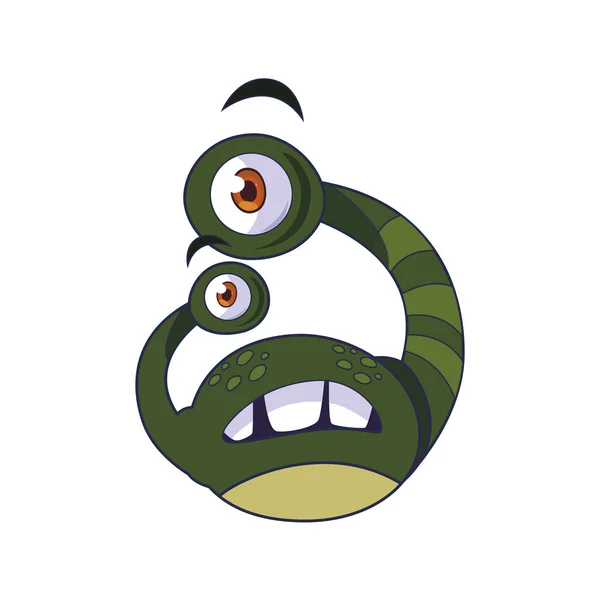 有趣的怪物与凸起的眼睛漫画字符 — 图库矢量图片