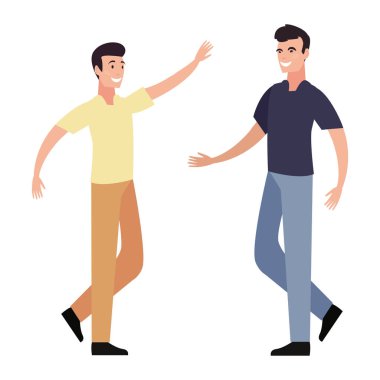 beyaz arka plan üzerinde iki erkek avatarları