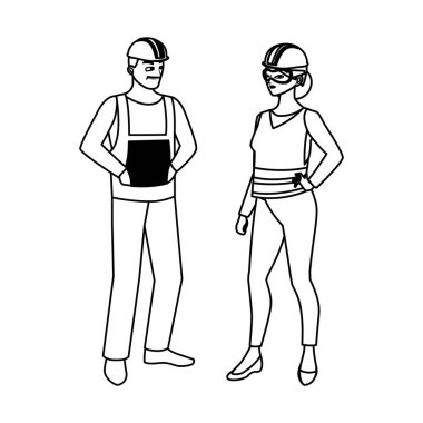 birkaç inşaatçılar işçiler karakterleri oluşturucular