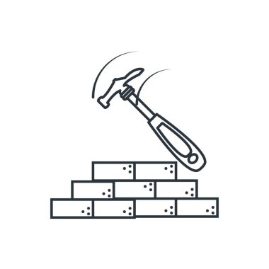 inşaat tuğla altında tasarım vektör ilustration