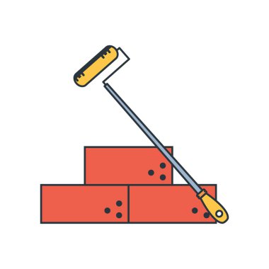 inşaat tuğla altında tasarım vektör ilustration