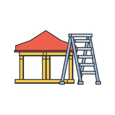 Ev altında inşaat tasarım vektör ilustration