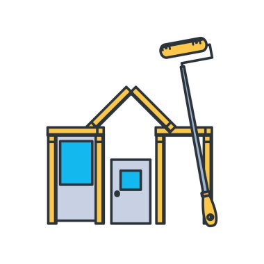 Ev altında inşaat tasarım vektör ilustration