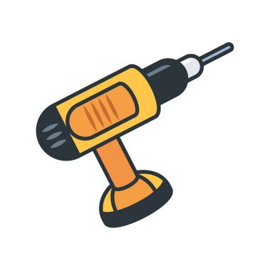 inşaat matkap tasarım vektör ilustration altında