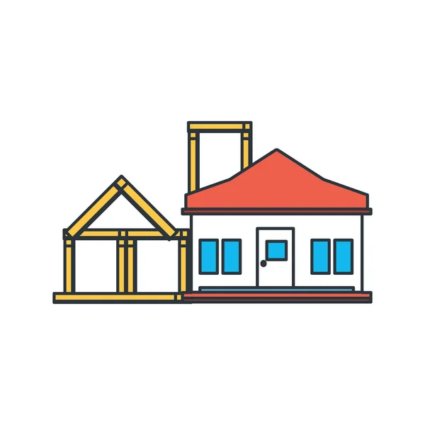 Huis in aanbouw ontwerp vector ilustration — Stockvector