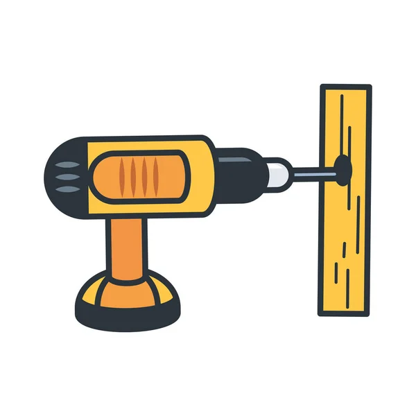 En construcción madera y diseño de herramientas — Vector de stock