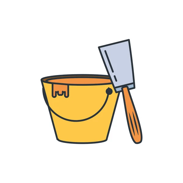 Under construction bucket tool design — Stock Vector