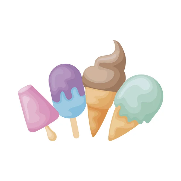Set heerlijke ijsjes — Stockvector