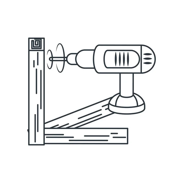 En construcción madera y diseño de herramientas — Vector de stock