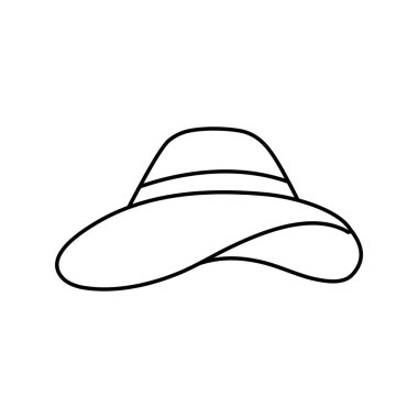 izole kadın sembol simge yaz şapka