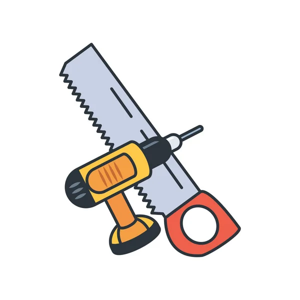 Sous construction outils conception vectoriel ilustration — Image vectorielle