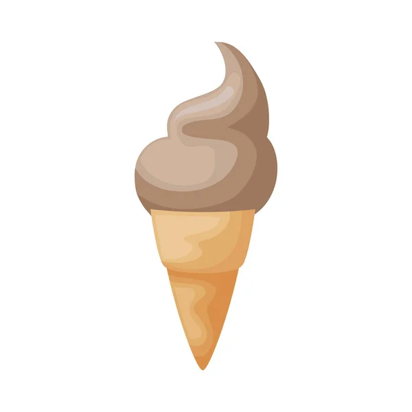 Delicioso sorvete em cone — Vetor de Stock