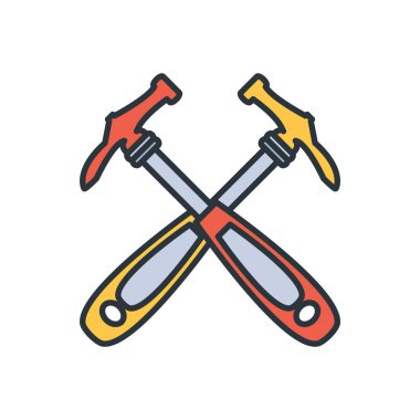 inşaat çekiç tasarım vektör ilustration altında