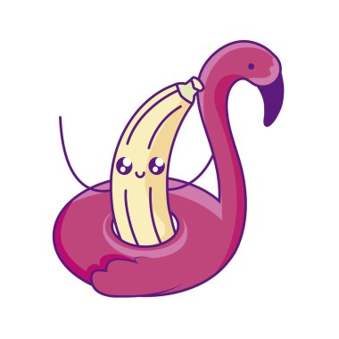 flaman float kawaii karakter muz meyve