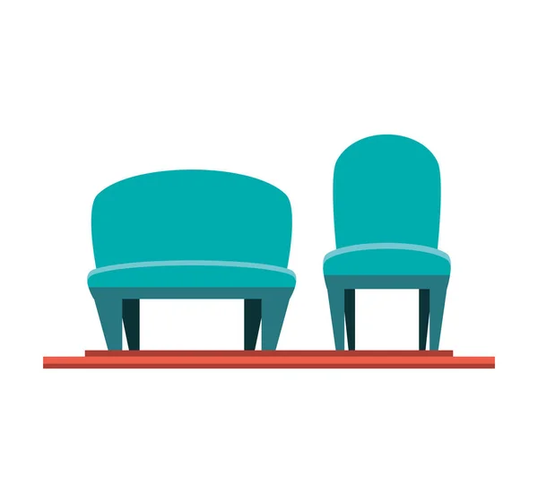 Isolado cadeiras azuis design ilustração vetor — Vetor de Stock