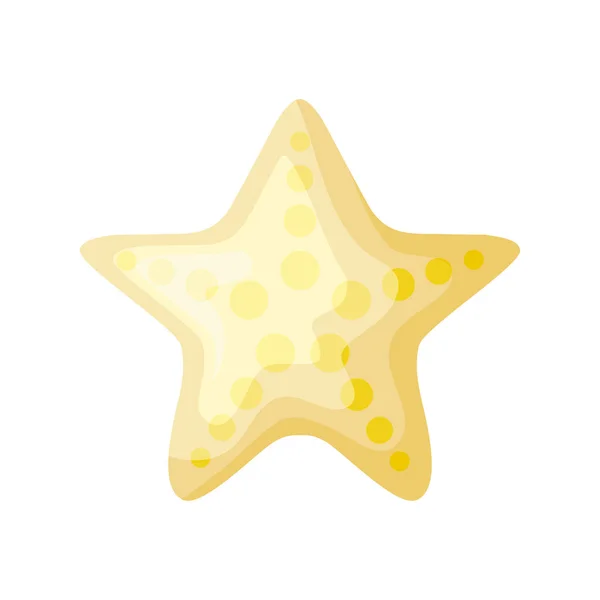 Lindo estrella de mar animal aislado icono — Vector de stock