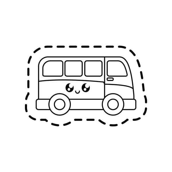 Patch van véhicule de transport kawaii — Image vectorielle