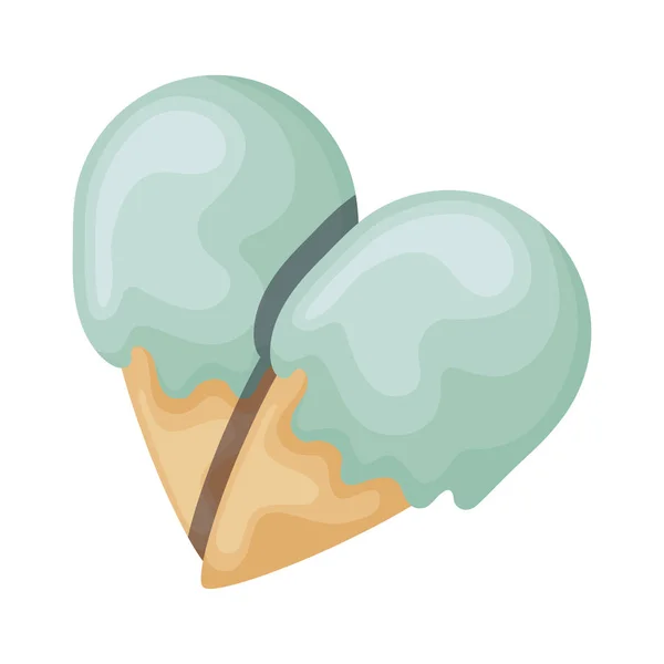 Délicieuses crèmes glacées au cône — Image vectorielle
