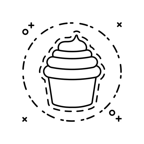 Aufnäher mit süßer Cupcake-Ikone — Stockvektor