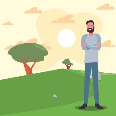 parkta açık adam karakteri