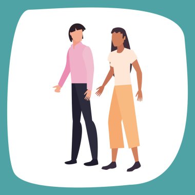 erkek ve kadın karakterleri avatarlar