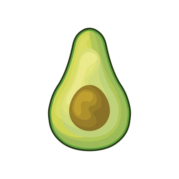 Frische Avocado gesund isoliert Symbol — Stockvektor