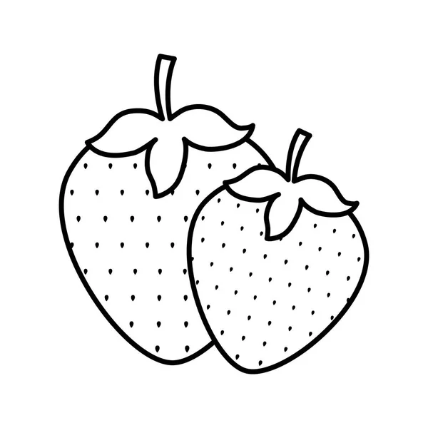 Fraises saines fruits icône isolée — Image vectorielle