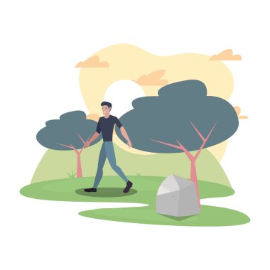 parkta açık adam karakteri