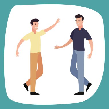 beyaz arka plan üzerinde iki erkek avatarları