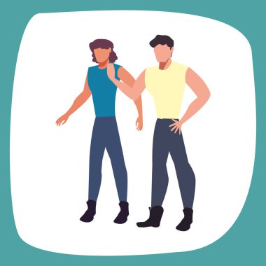 beyaz arka plan üzerinde iki erkek avatarları