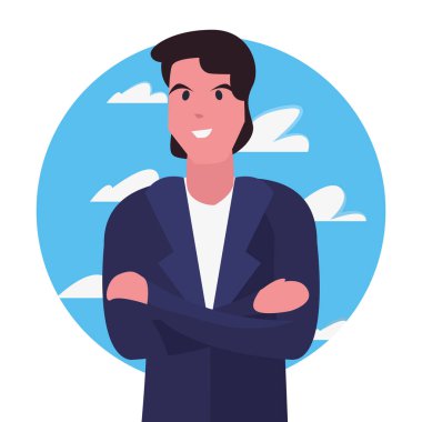 adam avatar karakter gökyüzü arka plan