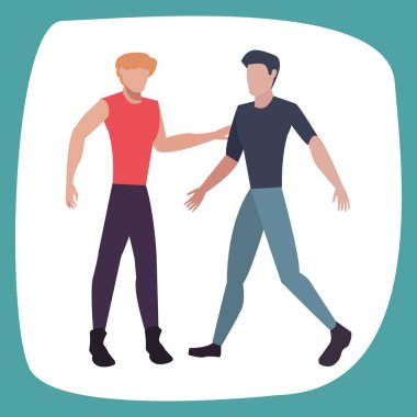 beyaz arka plan üzerinde iki erkek avatarları