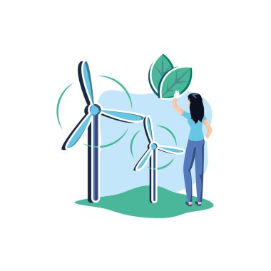 Avatar kadın ve rüzgar değirmeni tasarımı