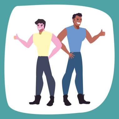 beyaz arka plan üzerinde iki erkek avatarları