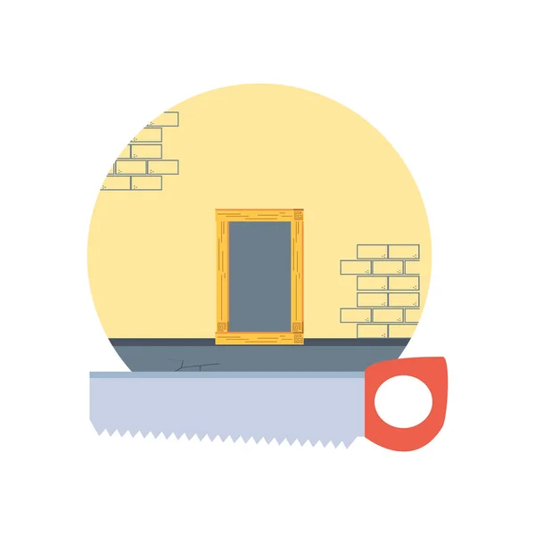 Ev altında inşaat tasarım vektör ilustration — Stok Vektör