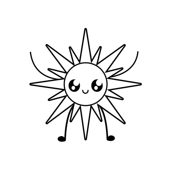 夏の暑い太陽可愛いキャラクター — ストックベクタ
