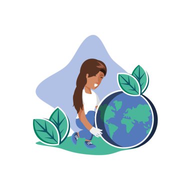 Gezegen tasarımı ile kadın avatar