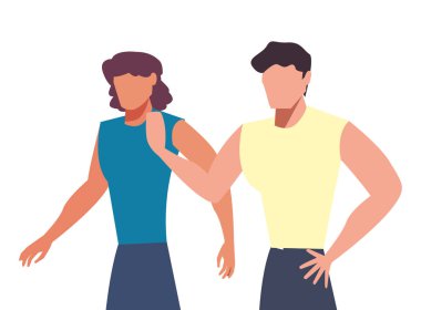 beyaz arka plan üzerinde iki erkek avatarları